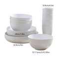 thumbnail image 3 of 16-Piece Dinnerware Set Plastic Tableware Bowls Plates Cups 1-Set - Household Drop Resistant Daily Dining(White), 3 of 4