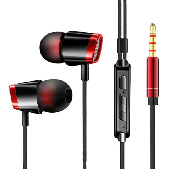 In-Ear Wired Headphones with Microphone - 3.5mm Jack for iOS/Android - Stereo Sound & Bass