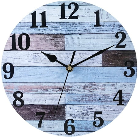 NUAHRHY Wall Clock – 10 Inch Silent Non-Ticking Wooden Wall Clocks Battery Operated – Country Retro Rustic Style Decorative for Living Room Kitchen Home Bathroom Bedroom Laundry Room NUAHRHY Wall Clock – 10 Inch Silent Non-Ticking Wooden Wall Clocks Battery Operated – Country Retro Rustic Style Decorative for Living Room Kitchen Home Bathroom Bedroom Laundry Room