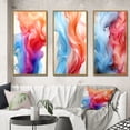 thumbnail image 1 of Designart "Blue and Red Liquid Ink Composition" Minimalism Framed Wall Art Set Of 3 - Blue Abstract Minimalism Frame Gallery Wall Set For Home Decor, 1 of 6