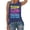 Blue, variant on Womens High Neck Plus Size Tank Tops Trendy 80s 90s Letter Printed Sleeveless Shirts Causal Crew Neck Loose Graphic Tees Tops Black XXXL