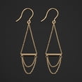 thumbnail image 2 of Au Naturale 14k Yellow Gold Tube Swing Chandelier Earrings (2.6 inches long), 2 of 7