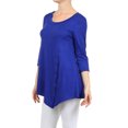 thumbnail image 2 of Women's Solid Lightweight Button Trim Detail Casual Tunic Top, 2 of 5