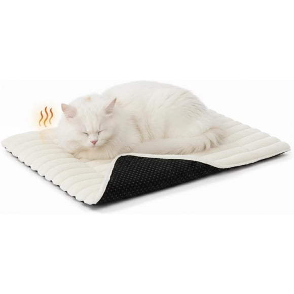 Tapete Autocalentable para Mascotas con Suave Piel Sintética de Conejo para Perros y Gatos, Tapete Térmica Lavable para Jaula