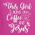 thumbnail image 5 of Wild Bobby This Girl Runs On Coffee And Jesus Inspirational/Christian Unisex Graphic Hoodie Sweatshirt, Fuschia, XX-Large, 5 of 5