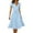 Light blue, variant on Charmgo Summer Dresses for Women, 2024 Women Casual Elegant Solid Color V Neck Short Sleeve Floral Dress Midi Dresses for Women, Sundresses for Women 2024 Blue L