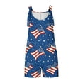 thumbnail image 5 of Ropa de Verano Para Mujer! QATAINLAV Womens Fourth of July Overalls Cute American Flag Suspender Romper 2025 Summer Linen Short Jumpsuit with Pockets Blue XL, 5 of 6