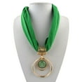 thumbnail image 1 of fastboy Classic Pendant Scarf Circular Alloy Pendant Collar Polyester Solid Scarf, 1 of 2