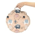 thumbnail image 2 of Animal Round Floor Cushion with Handle, Zoo Elephants Funny Safari Jungle Wilderness, Decorative Pillow for Living Room & Dorms, 18" Round, Peach Coral and Night Blue, by Ambesonne, 2 of 4