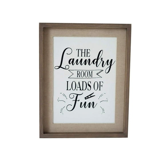 Parisloft Laundry Room Signs Wall Decor Vintage Laundry Wooden Sign Plaque-The Laundry Room Loads of Fun 10.8''x1''x13.8''