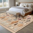 thumbnail image 4 of Large Area Rugs for Living Room Bedroom, Retro Ocean 5'x8' Rug Washable Carpet Runner Indoor Outdoor, Brown Coastal Shells Conch Underwater Non Slip Floor Mats Rug for Kitchen, Bathroom, 4 of 8