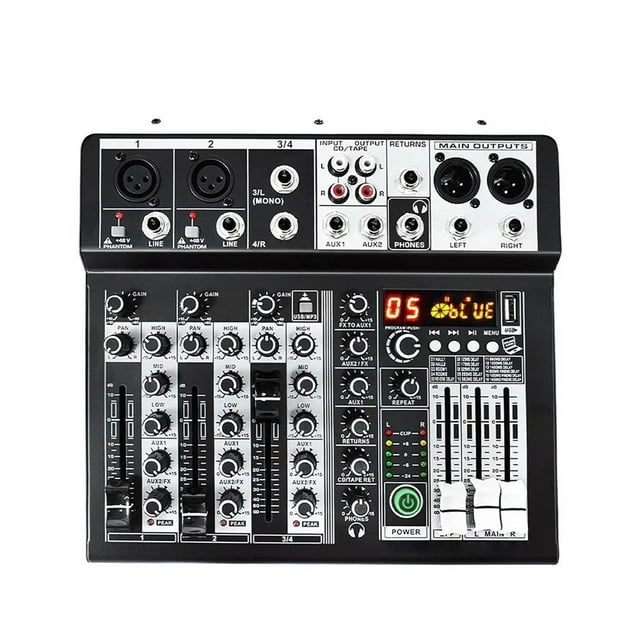 Professional 4 6 8 Channel Mixer Sound Mixing Console With USB Interface 99DSP 48V Phantom Power For Recording Streaming ,Smart Fader