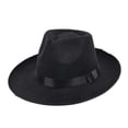 thumbnail image 5 of Mightlink Sun Visor Men Women Hard Felt Wide Brim Fedora Panama Hat Autumn Vintage Cap, 5 of 7
