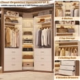 thumbnail image 4 of Homieasy 3-Piece Closet Organizer System with 6 Drawers & 10 Shelves, 1500LBS Heavy Duty L-Shaped/I-Shaped Walk-In Closet Storage for Bedroom, Entryway & More,White, 4 of 7
