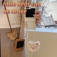 thumbnail image 3 of for Galaxy Z Flip 6 Cute Fuzzy Bear Crossbody Lanyard Phone Case, Elegant Woman Protective Kawaii Bear Design Slim Shockproof Cover Phone Cases (White,Flip 6), 3 of 9