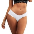 thumbnail image 3 of Bigersell Women's Thermal Underwear Clearance Underwear Women Bikini Panty Style P-1214 Polyester Cheeky Panties High Waisted Thongs Ladies Briefs High Waist Women's Panties White L, 3 of 5