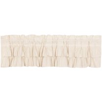 VHC Brands Simple Life Ruffled Cotton Tier Curtain Pair, Natural Creme
