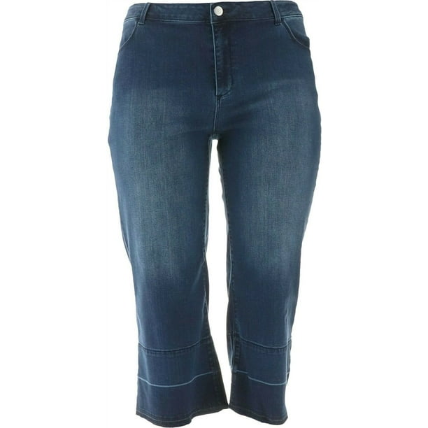 Susan Graver - Susan Graver High Stretch Denim Crop Jeans Women's ...