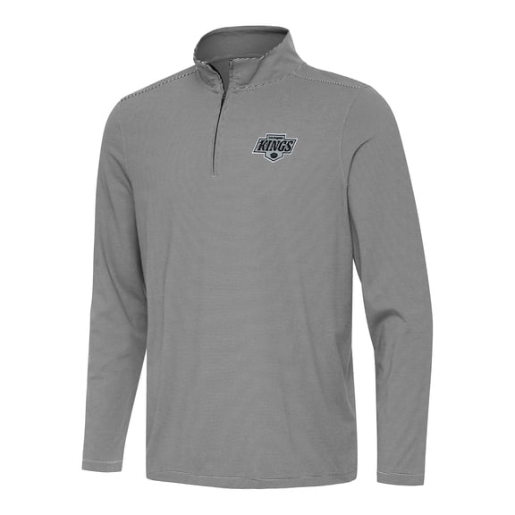 Men's Antigua Black Los Angeles Kings Twine Quarter-Zip Top