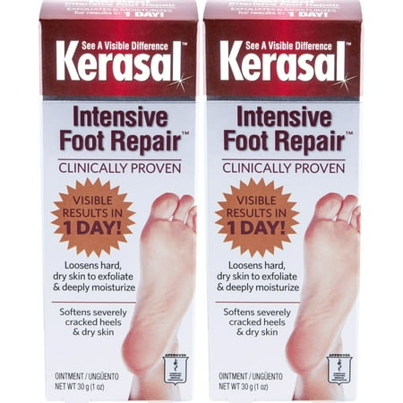 2 Pack Kerasal Intensive Exfoliating Paraben-Free Foot Repair Ointment, 1 Oz Each