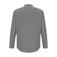thumbnail image 5 of Men Long Sleeve Shirt Button Down Loose Fit Vintage Banded Collar High Elastic Casual Sports Beach Top, 5 of 6