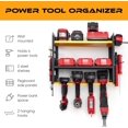 thumbnail image 2 of Power Tool Organizer Wall Mount with Charging Station, Tool Storage Rack for Garage, Heavy Duty Metal Shelf with Battery Holder, 15-Min Assembly- YELLOW, Yellow/black, 2 of 8