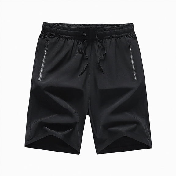 KPOPLK Mens Casual Shorts Outdoor Beach Shorts Elastic Waist Drawstring Athletic Shorts with Pockets for Running Vacation L-6XL Size XXXXL,Black