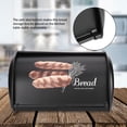 thumbnail image 3 of Boîte à pain pour comptoir de cuisine, boîte à pain en acier inoxydable 34 x 23 x 14,5 cm, grande capacité de stockage de pain, organisateur de rangement de cuisine avec porte, 3 of 7