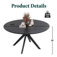 thumbnail image 5 of Demi Bonn 47.2" Solid Wood Round Dining Kitchen Table for 4 - 6 People - Intersecting Pedestal Base - Black, 5 of 5