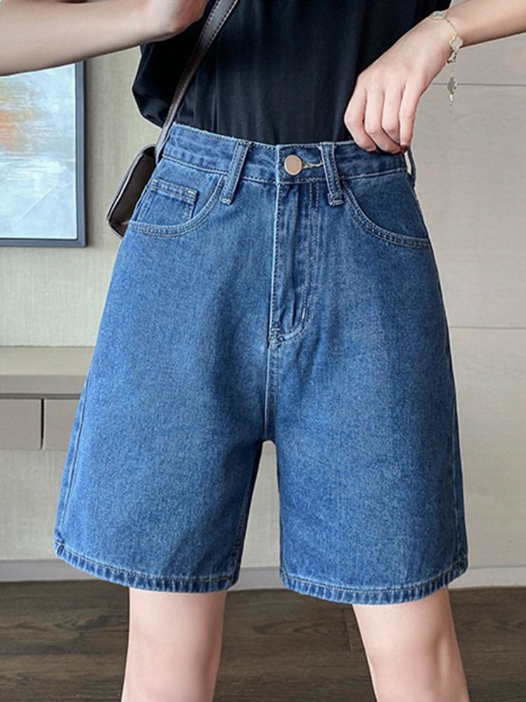 Summer Thin Baggy Half Length Denim Shorts Korean Vintage