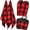 Red and Black, variant on HEETLY Buffalo Plaid Pink & White 6-Piece Kitchen Decor Set, Heavy Duty 500°F Oven Mitts and Pot Holders Sets with Kitchen Towels