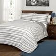 thumbnail image 4 of Lush Decor Star Geometric Cotton Reversible Quilt, Full/Queen, Gray, 3-Pc Set, 4 of 7