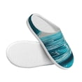 thumbnail image 3 of Kdxio Turquoise Ocean Reflection Women's Men's Slippers Plush Slip-On House Slipper for Winter Indoor Soft Cushion Non-slip Fluffy Slides Slippers-13, 3 of 7