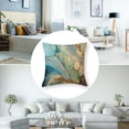thumbnail image 5 of Acheng Teal Blue Turquoise Gold Pillow Covers Couch Marble Pillow Case Sets of 2 Modern Decorative Square Throw Pillows for Home Living Room Bedroom Bed Cushion Outdoor 12x12in, 5 of 7