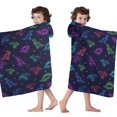thumbnail image 4 of Colorful Dinosaurs Stars Pattern Hooded Bath Towel Wrap for Teens Ages 3 To 12, Soft Lightweight Quick Dry Microfiber Bath Beach Pool, 60"x35", 4 of 6