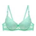 thumbnail image 2 of Yxbdin Lace Push Up Bras for Women Underwire Sheer Mesh Bra with Adjustable Straps Gathering Lifting Everyday Bra Breathable 3/4 Coverage Bra Daily Wear, 2 of 3