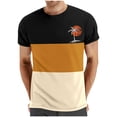 thumbnail image 1 of Mens Casual Pantalones Cortos Cuello Redondo Patchwork Impresión Suéter Blusa de Fitness, Camisetas para Hombre, 1 of 4