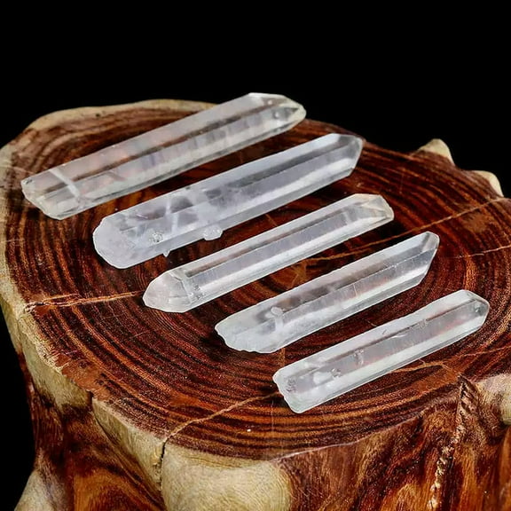 K-KED 5x Natural Clear Quartz Crystal Monocrystal Stick Healing Mineral Stone 7-10cm