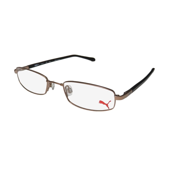 NEW PUMA 15338 FREEDOM MENS/WOMENS DESIGNER FULL-RIM BROWN / BLACK TWO-TONE COLOR COMBINATION FRAME DEMO LENSES 48-18-140 EYEGLASSES/GLASSES