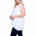 thumbnail image 4 of Cristina B Women’s Sleeveless Tunic V Neck Flowy Double Layer Tank Size: XL, Color: Bright White, 4 of 5