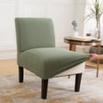 thumbnail image 2 of DYstyle Stretch Textured Plaid Armless Wing Back Chair Slipcover Chair Cover Protector, 2 of 4