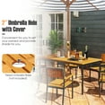 thumbnail image 6 of Topbuy 55” Patio Dining Table 6 People Acacia Wood Dining Table with Slatted Tabletop U-shaped Frame Adjustable Foot Pads, 6 of 9