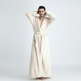 thumbnail image 4 of HAPIMO Women's Robes Soft Sleepwear Cotton Plush Robe Warm Fleece Bathrobe Ankle Length Long Winter Bath Robes Nightgown Beige XL, 4 of 5