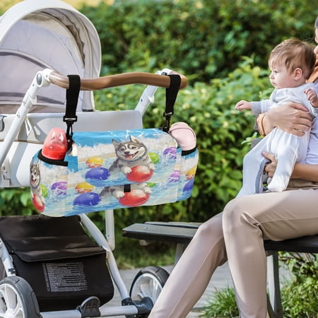DIXRUYEE Stroller Organizer Playful Tiger in The Wild Printed