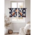 thumbnail image 2 of Navy Blue Burnt Orange Sheer Curtains for Living Room Bedroom Geometric Retro Abstract Sheer Curtains 54 Inch Long 2 Panels Set Light Filtering Curtain Window Treatments Drapes for Dining Room, 2 of 6