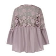 thumbnail image 5 of Njoeus Comfy Tshirt, Women's Elegant Floral Lace Tunic Tops Plain Button Up T-Shirt Long Sleeve Office Work Chiffon Shirts Blouse, 5 of 8