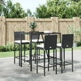 thumbnail image 6 of vidaXL 9 Piece Patio Bar Set with Cushions Black Poly Rattan, 6 of 16