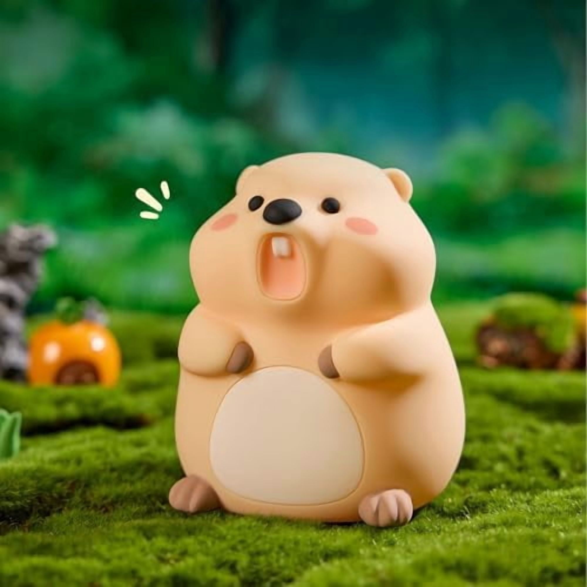 Cute Groundhog Night Light, Squishy Groundhog Novelty Animal Lamp, 3 Level Dimmable Nursery Nightlight with Timer, Food Grade Silicone Touch Night Light Fun Gifts for Kids Boys Girls Baby