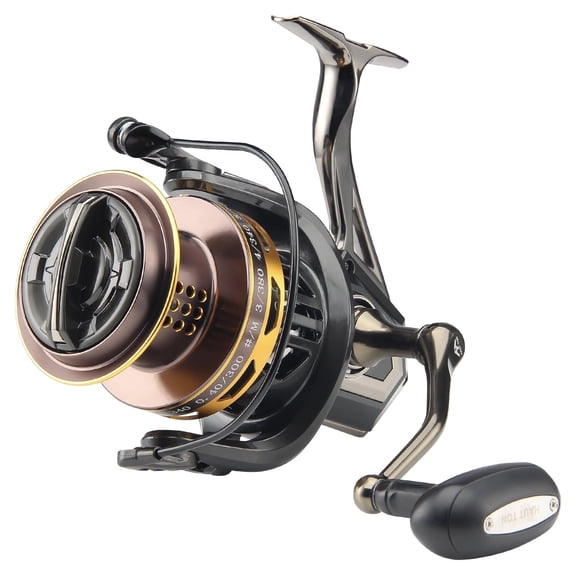HAUT TON 8000/10000/12000 Big Game Surf Spinning Fishing Reel,20KG Drag Power. Backlash-Free Bearings,Metal Reel Seat,Zinc Alloy Gear for Saltwater Inshore and Offshore Fishing
