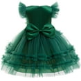 thumbnail image 2 of Aislor Christmas Tree Dress for Girls Flying Sleeve Mesh Tulle Dress Holiday Xmas Theme Party Fancy Green 110, 2 of 6